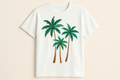 Camiseta manga curta branca com palmeiras