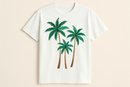 Camiseta manga curta branca com palmeiras